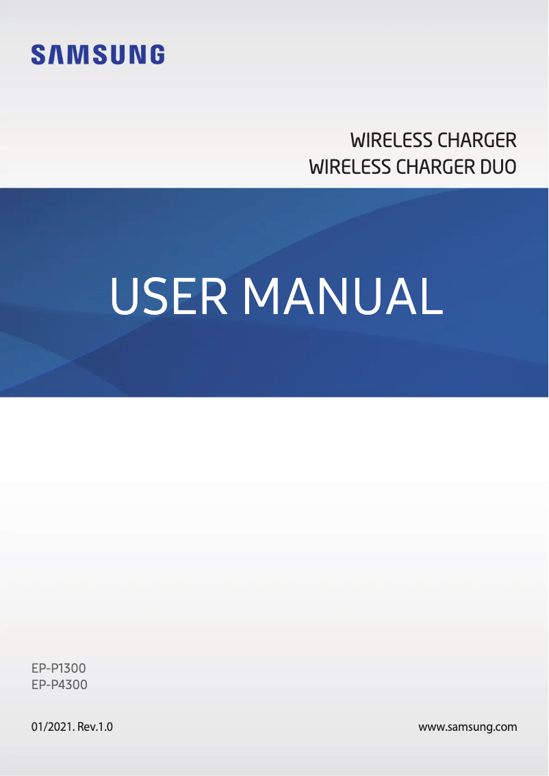 Page 1 de la notice Manuel utilisateur Samsung EP-P1300