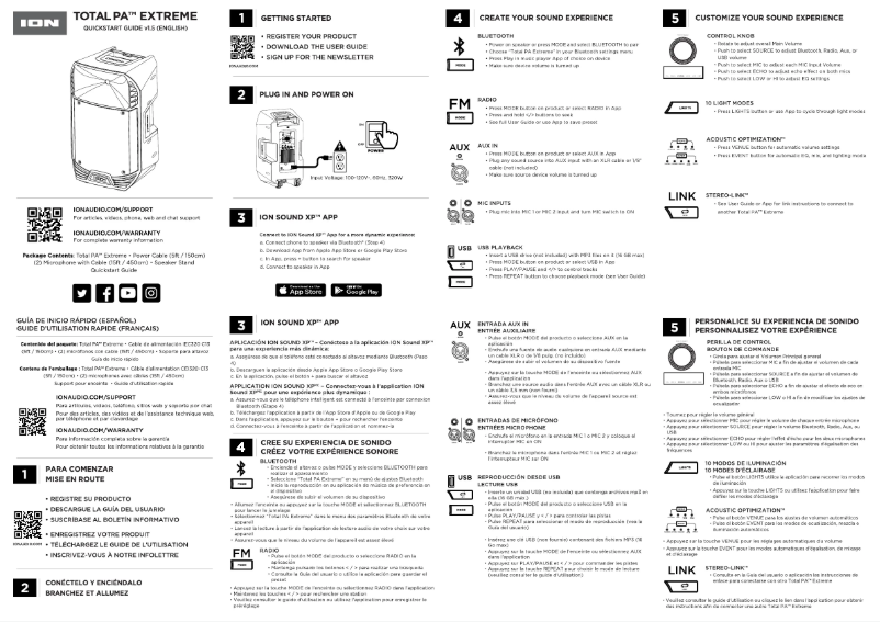 Page n°1 - Guide de démarrage rapide ION Total PA Extreme