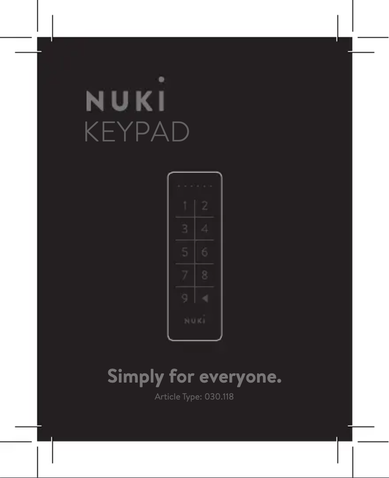 Page 1 de la notice Manuel utilisateur Nuki Keypad 2.0