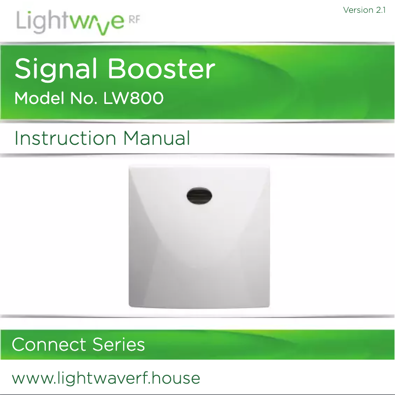 Page n°1 - Manuel utilisateur Lightwave Signal Booster LW800
