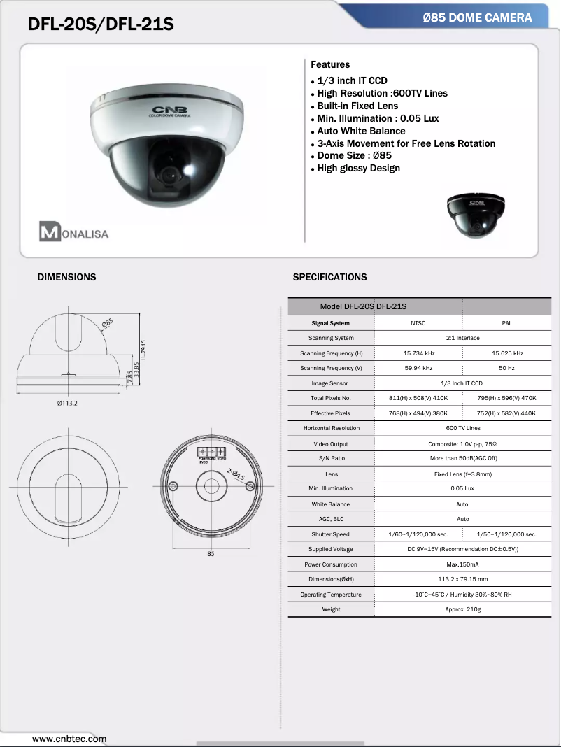 Page 1 de la notice Manuel utilisateur CNB Technology DFL-21S