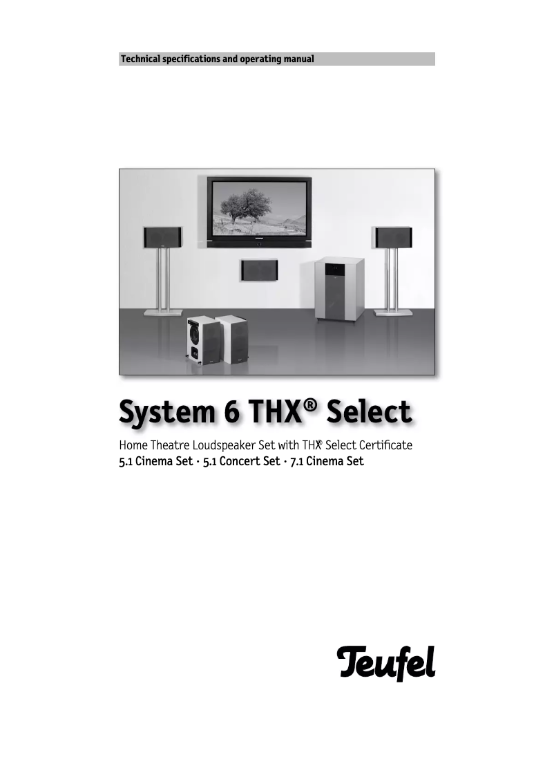 Image de la première page du manuel de l'appareil System 6 THX Select