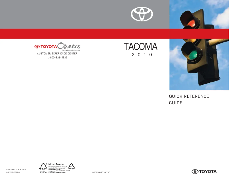 Page n°1 - Manuel utilisateur Toyota Tacoma (2010)