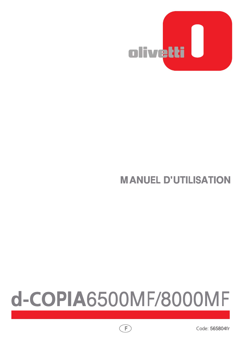 Page 1 de la notice Manuel utilisateur Olivetti d-Copia 6500MF plus