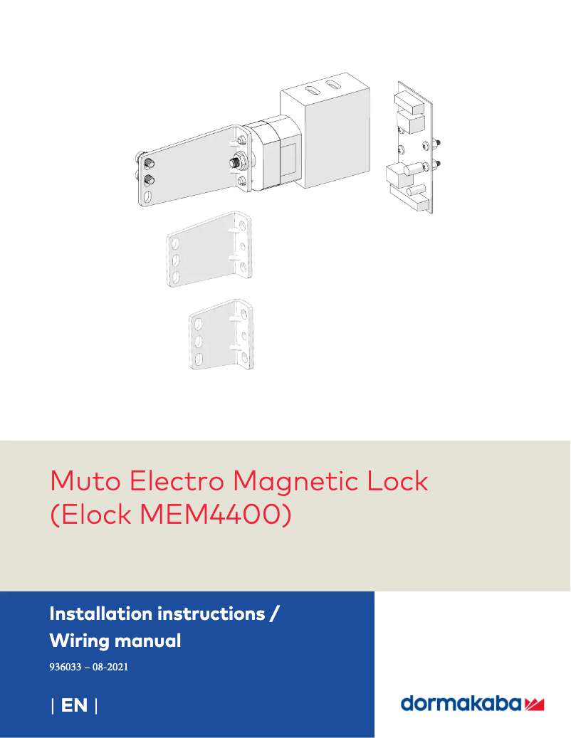 Page 1 de la notice Manuel utilisateur Dormakaba MUTO Premium Accessory
