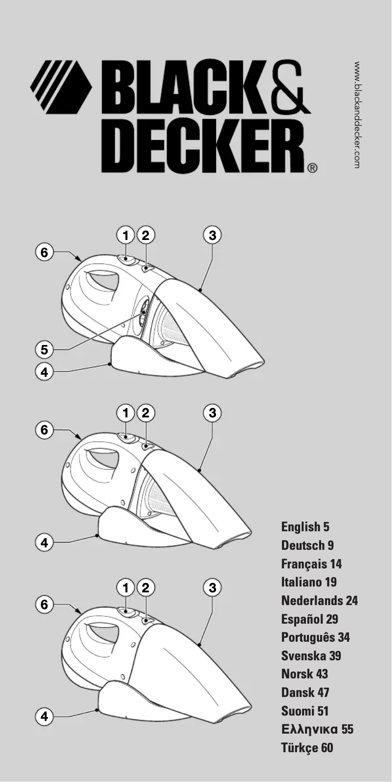 Page 1 de la notice Manuel utilisateur Black & Decker V6005