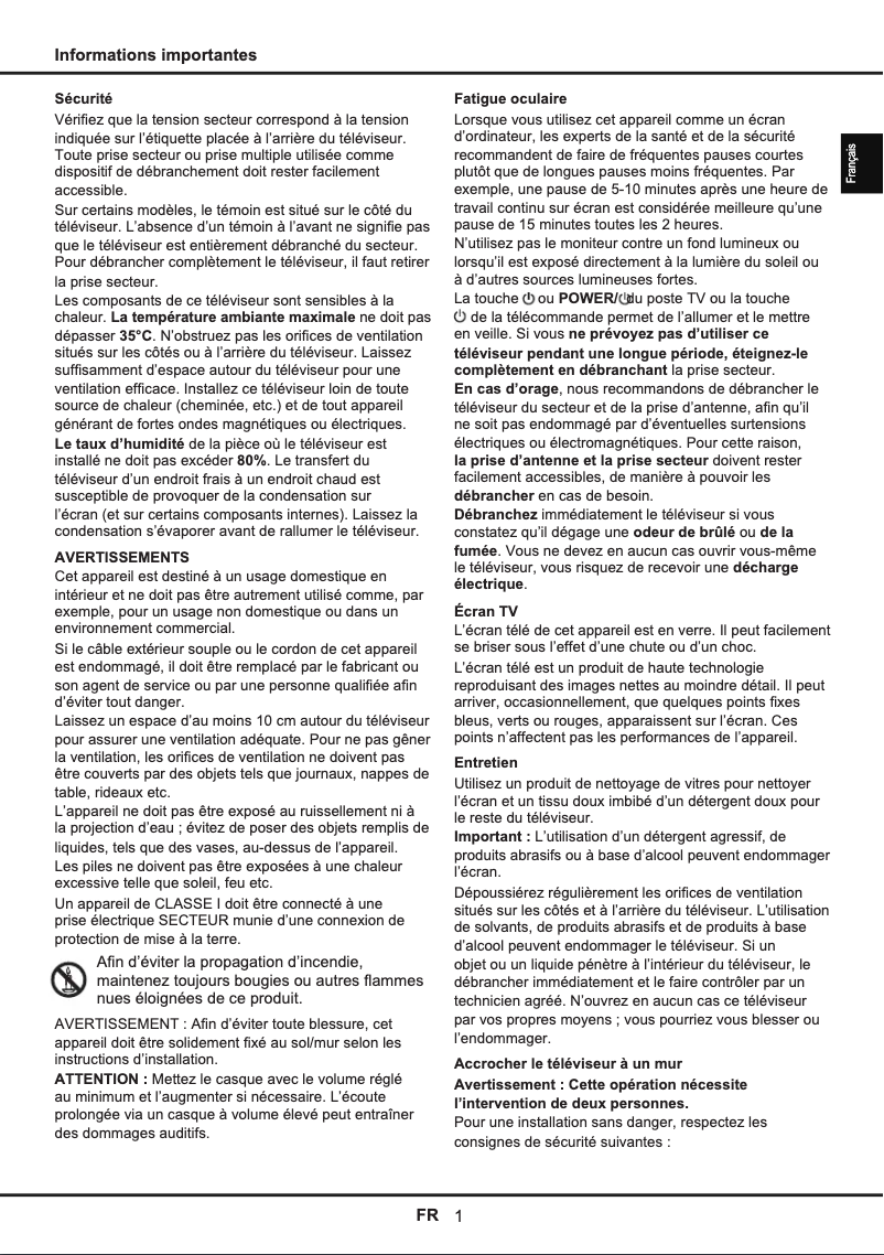 Image de la première page du manuel de l'appareil 65UA6606