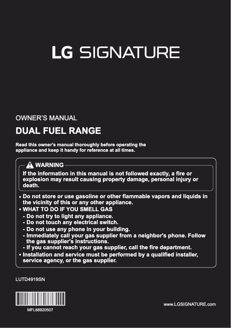 Image de la première page du manuel de l'appareil LUTD4919SN