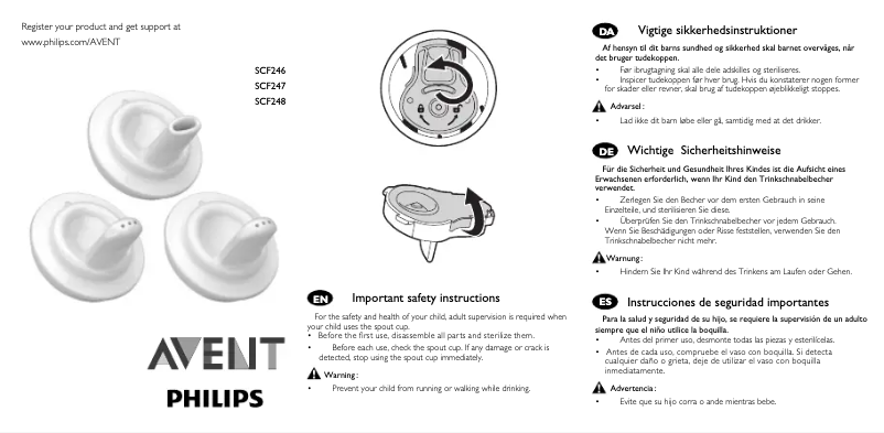 Page 1 de la notice Manuel utilisateur Philips AVENT SCF247