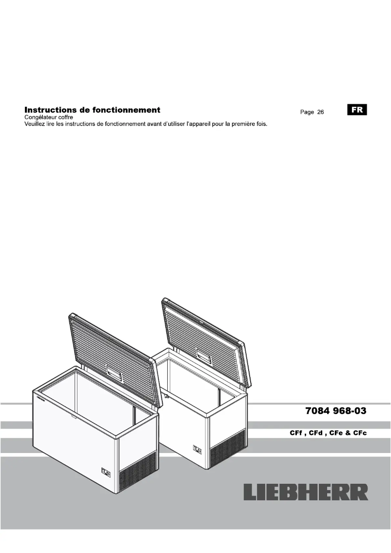 Page n°1 - Manuel utilisateur Liebherr CFd 2505 Plus