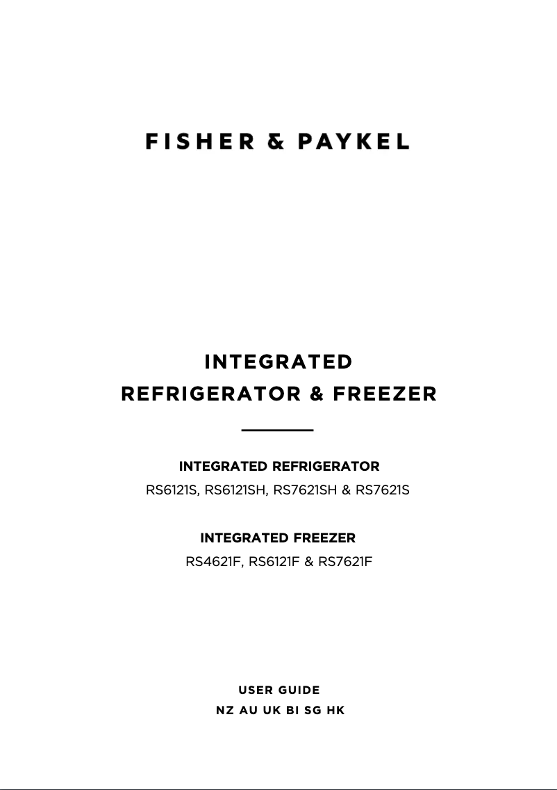 Page 1 de la notice Guide d'installation Fisher & Paykel RS6121SRHK1