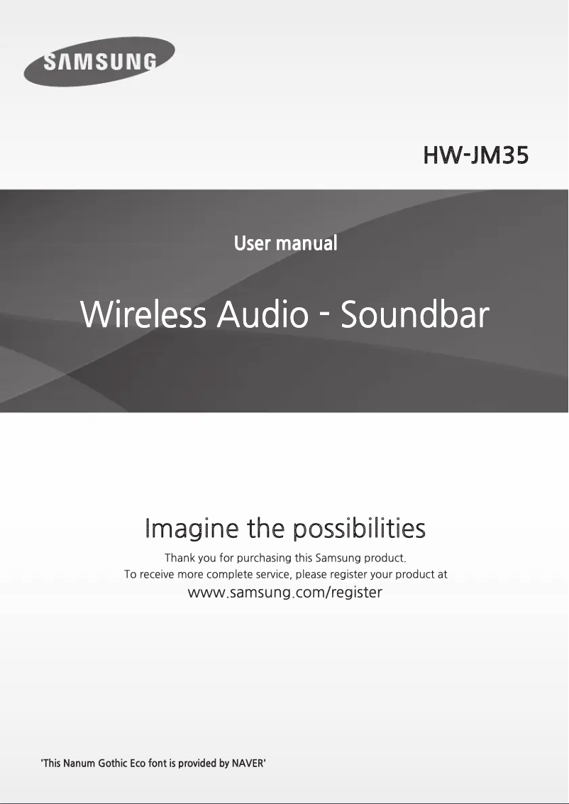 Page n°1 - Manuel utilisateur Samsung HW-JM35