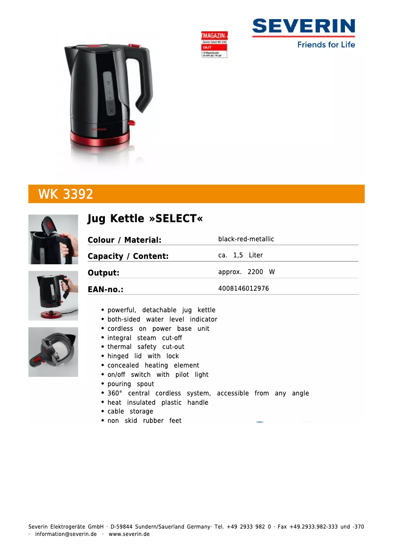 Image de la première page du manuel de l'appareil WK 3392