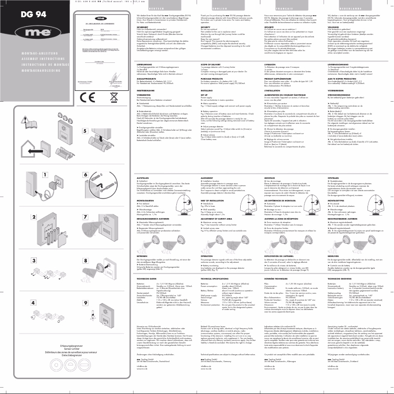Image de la première page du manuel de l'appareil DG 94