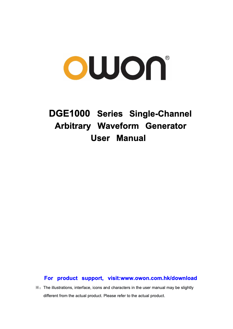 Page 1 de la notice Manuel utilisateur Owon DGE1000
