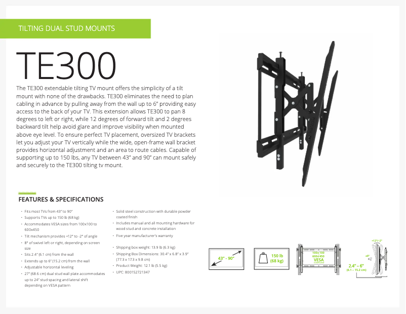 Página 1 del manual Ficha técnica Kanto TE300