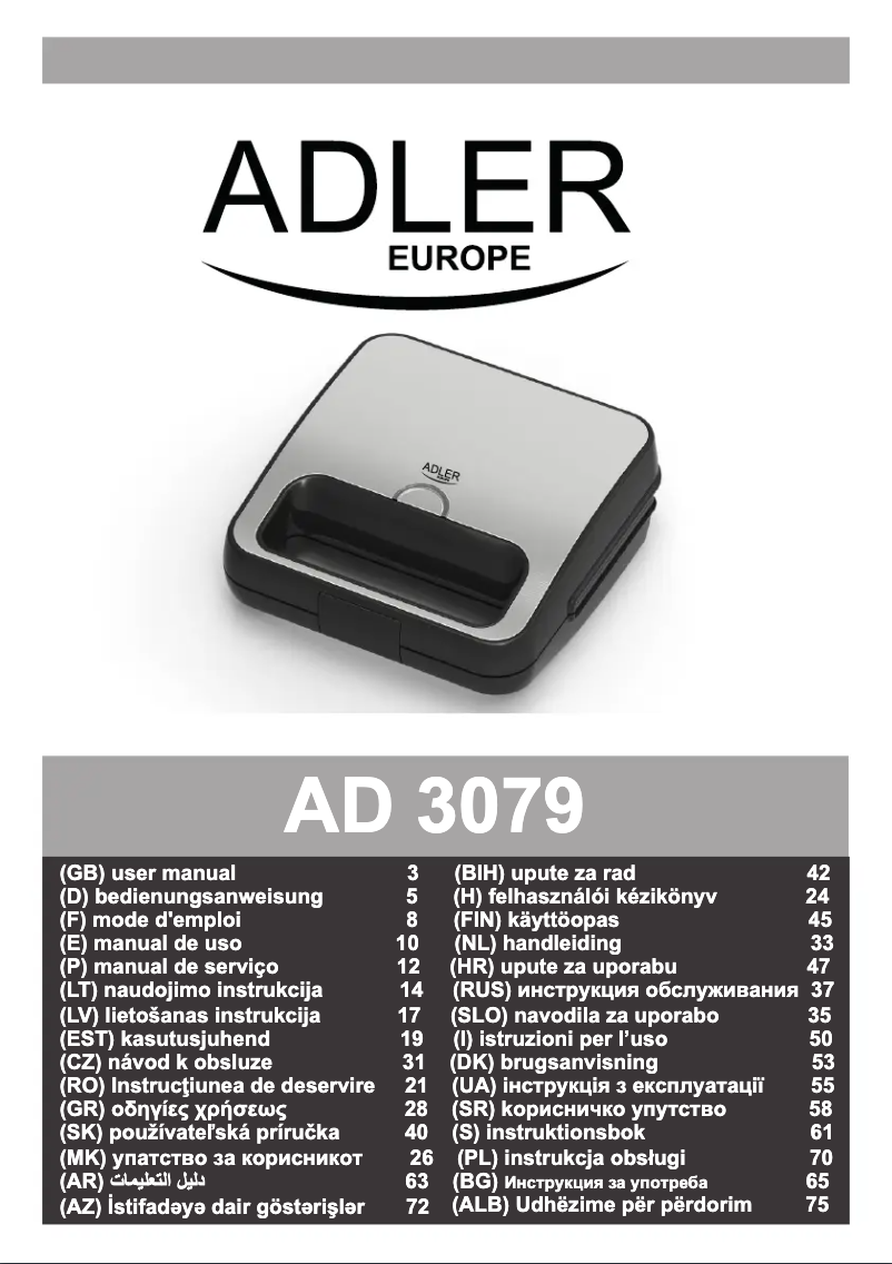 Page n°1 - Manuel utilisateur Adler AD 3079
