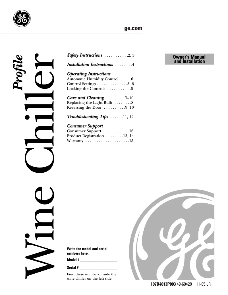 Image de la première page du manuel de l'appareil Profile PWR04FANBS