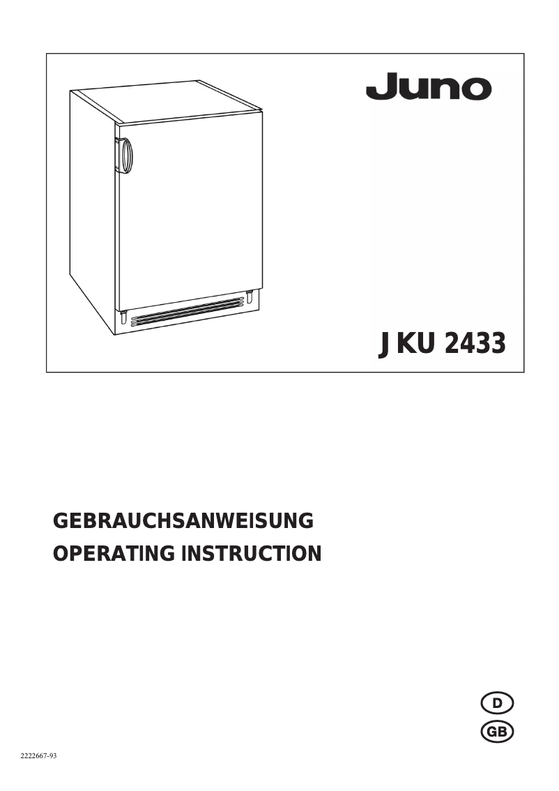 Image de la première page du manuel de l'appareil JKU2433