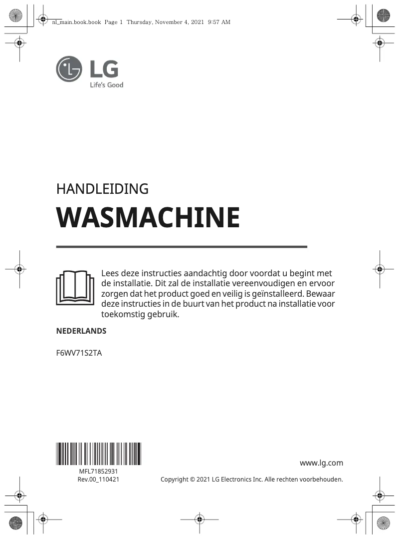 Página 1 del manual Manual de usuario LG F6WV71S2TA
