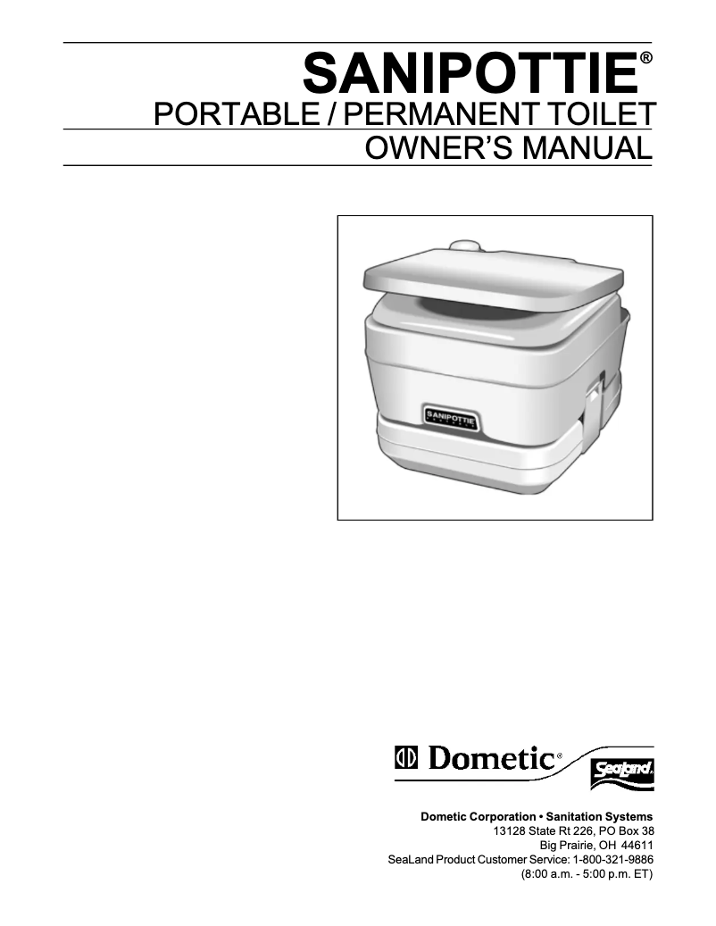 Page 1 de la notice Manuel utilisateur Dometic Sanipottie