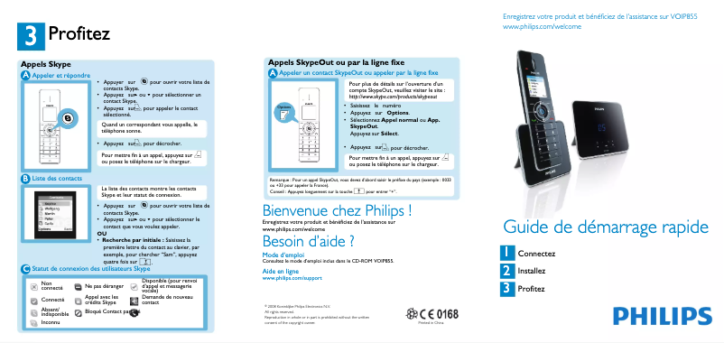 Página 1 del manual Guía de inicio rápido Philips Design collection VOIP8551B