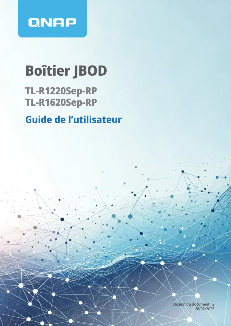 Page 1 de la notice Manuel utilisateur QNAP TL-R1220Sep-RP