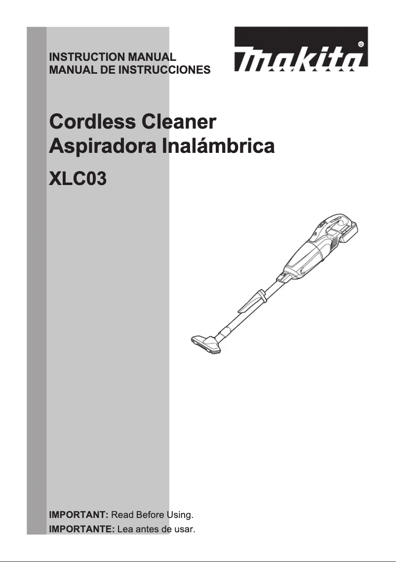 Image de la première page du manuel de l'appareil XLC03