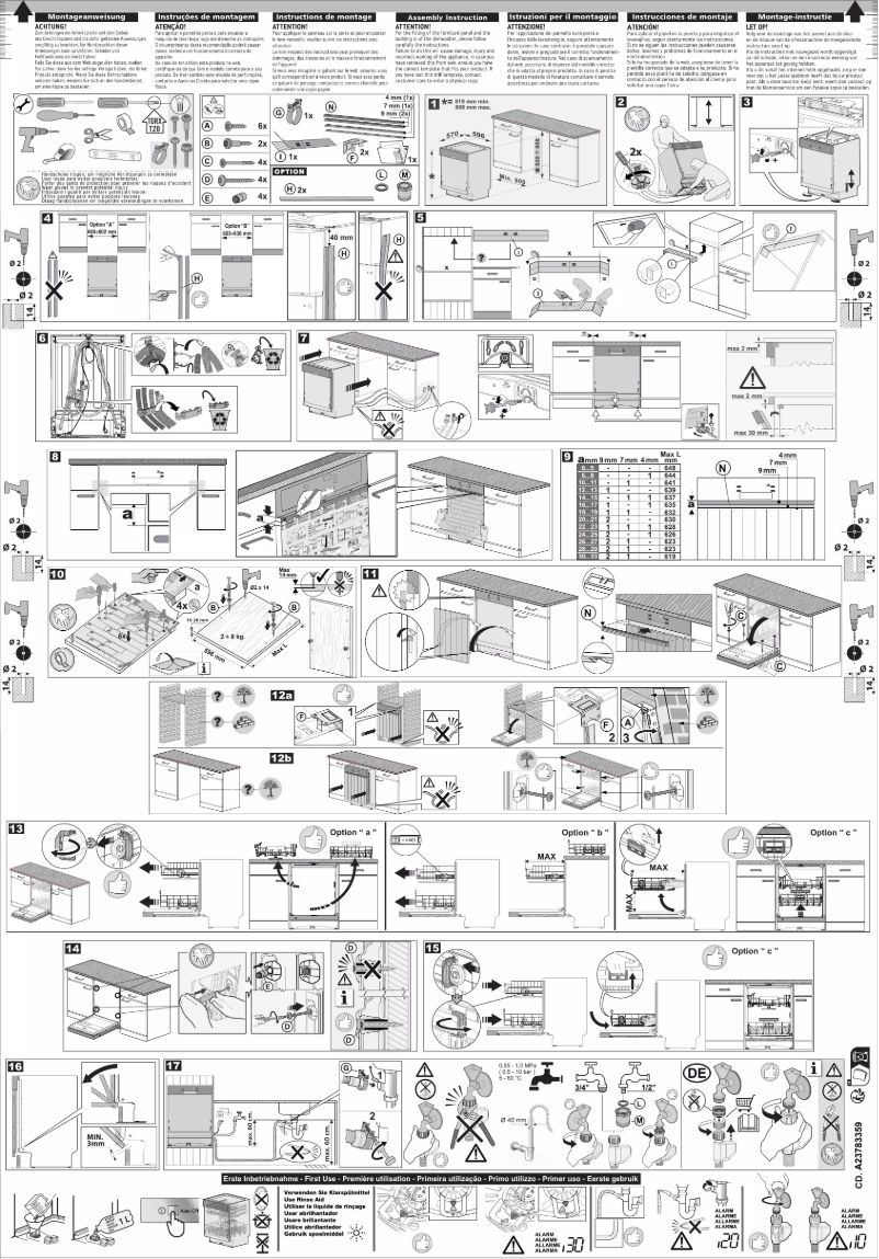 Page 1 de la notice Guide d'installation AEG FEE63606PM