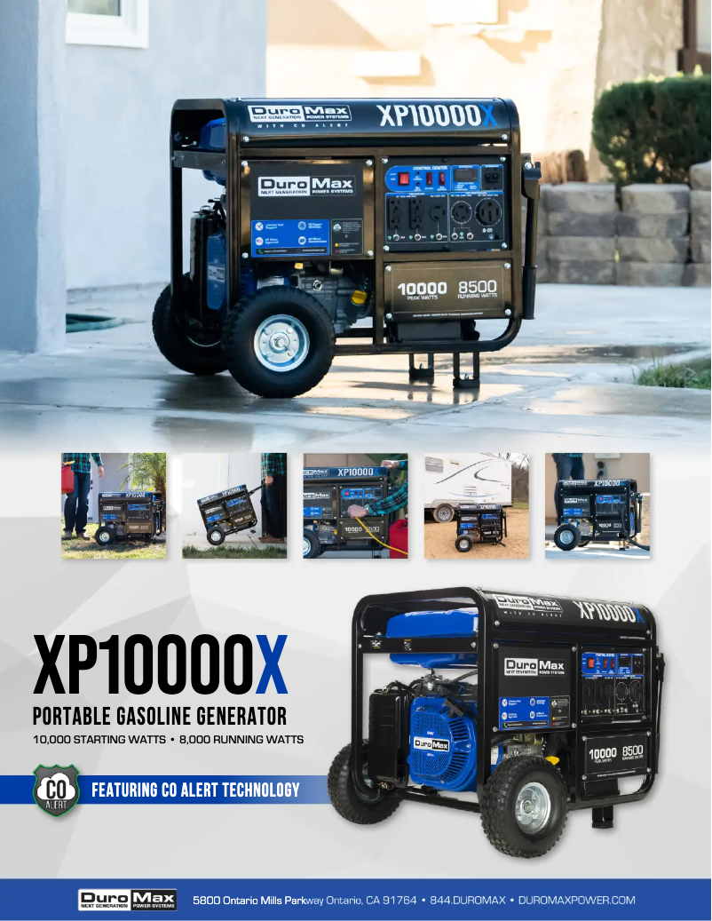 Page 1 de la notice Fiche technique DuroMax XP10000X