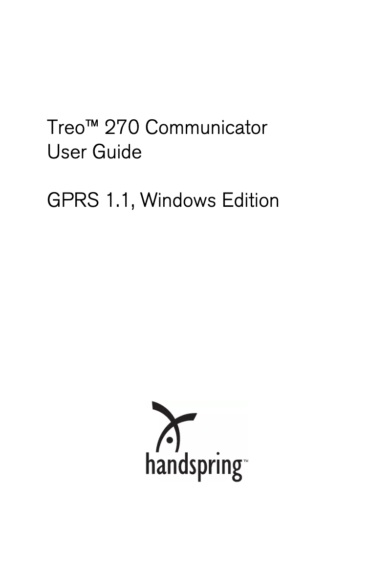 Image de la première page du manuel de l'appareil Treo 270