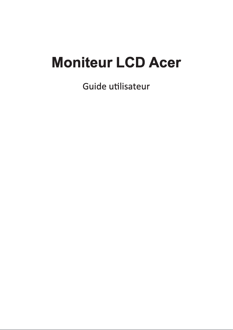Page 1 de la notice Manuel utilisateur Acer XZ320QKP3