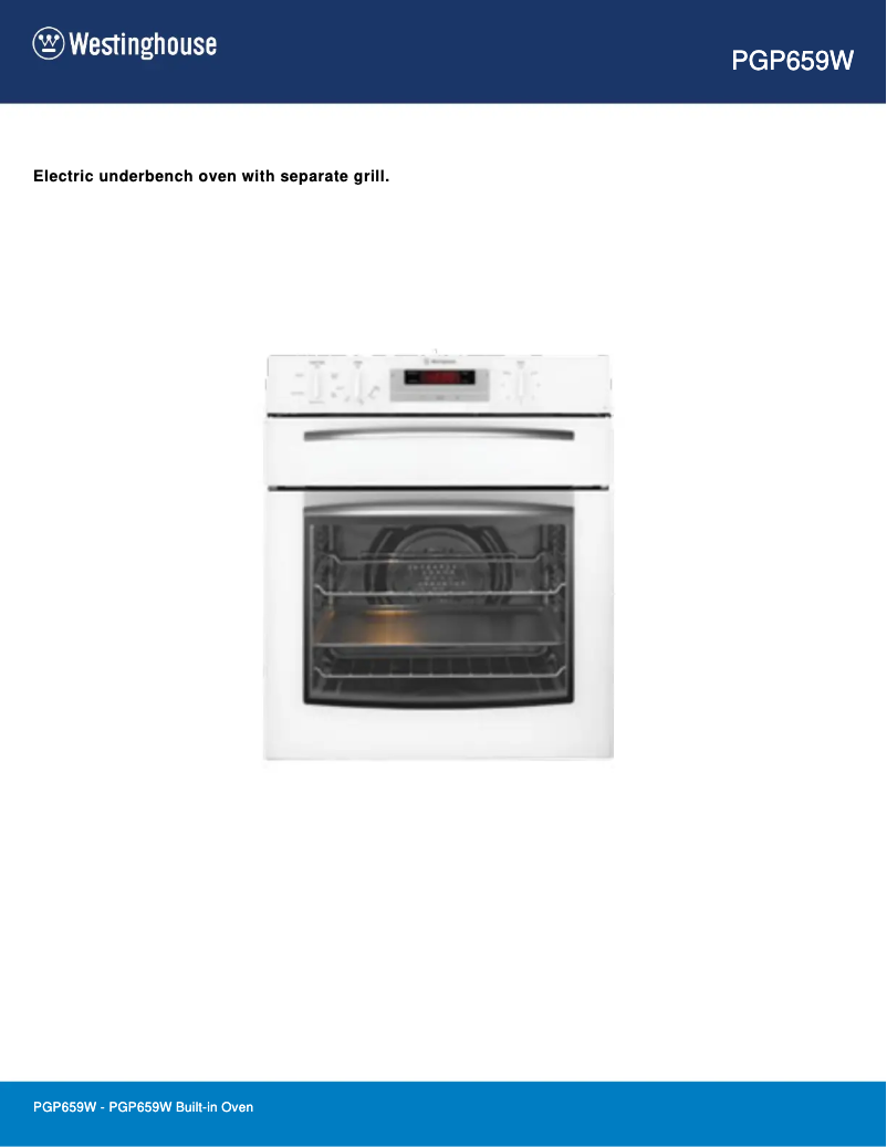 Image de la première page du manuel de l'appareil PGP659W