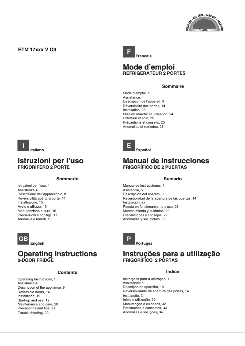 Page n°1 - Manuel utilisateur Hotpoint Ariston ETM 17321 V O3
