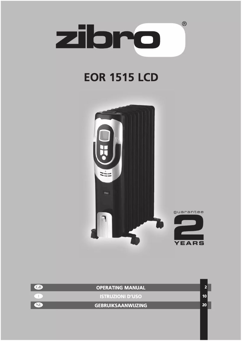 Page n°1 - Manuel utilisateur Zibro EOR 1515 LCD