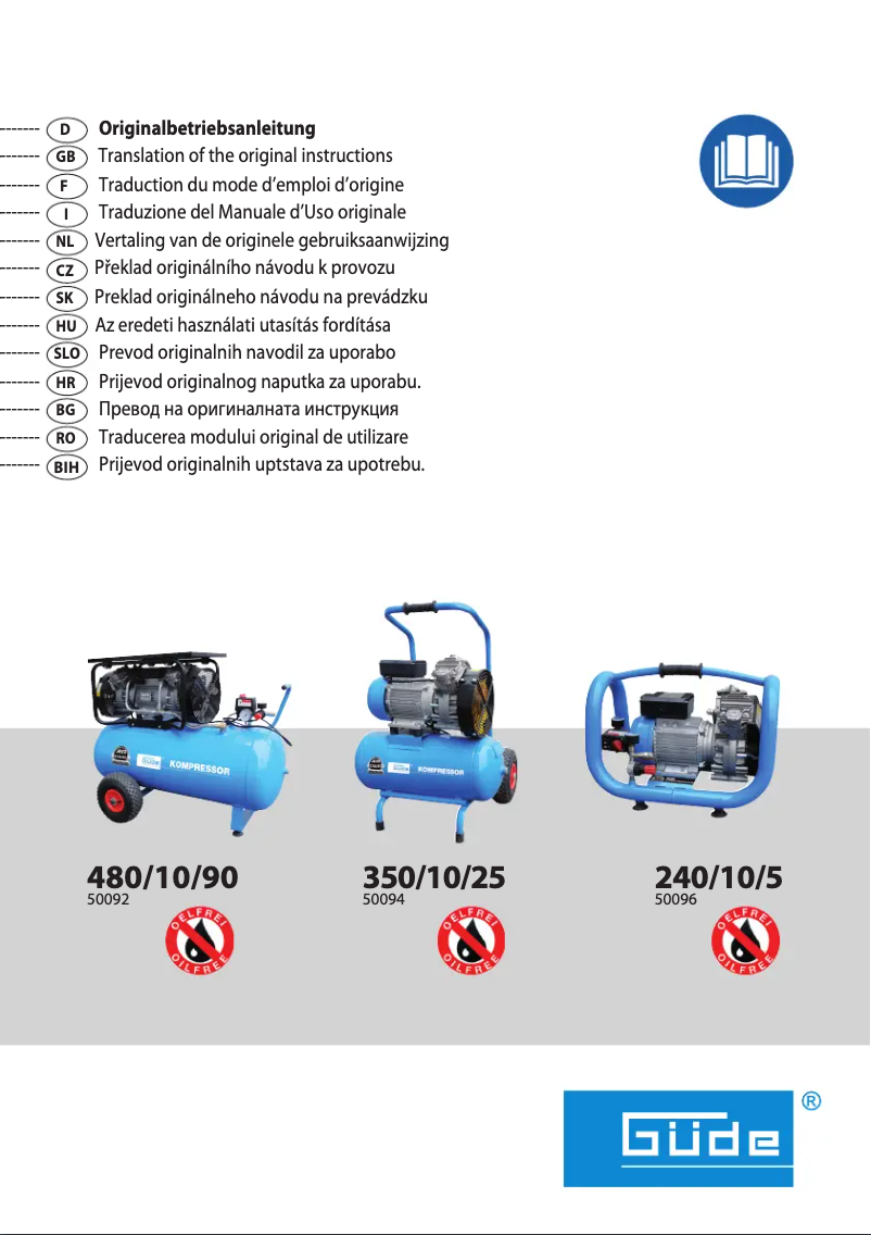 Image de la première page du manuel de l'appareil Airpower 480/10/90