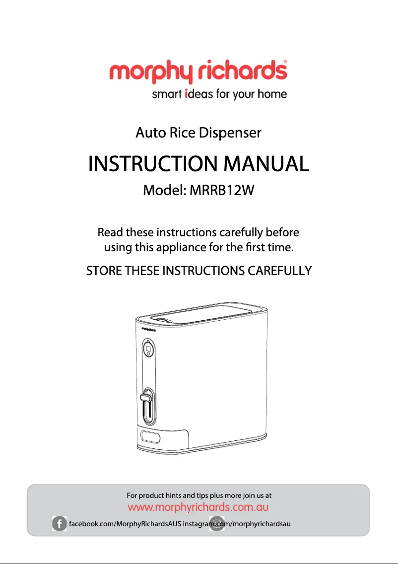 Page 1 de la notice Manuel utilisateur Morphy Richards MRRB12W