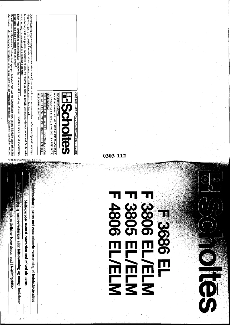 Image de la première page du manuel de l'appareil F 3805 ELM