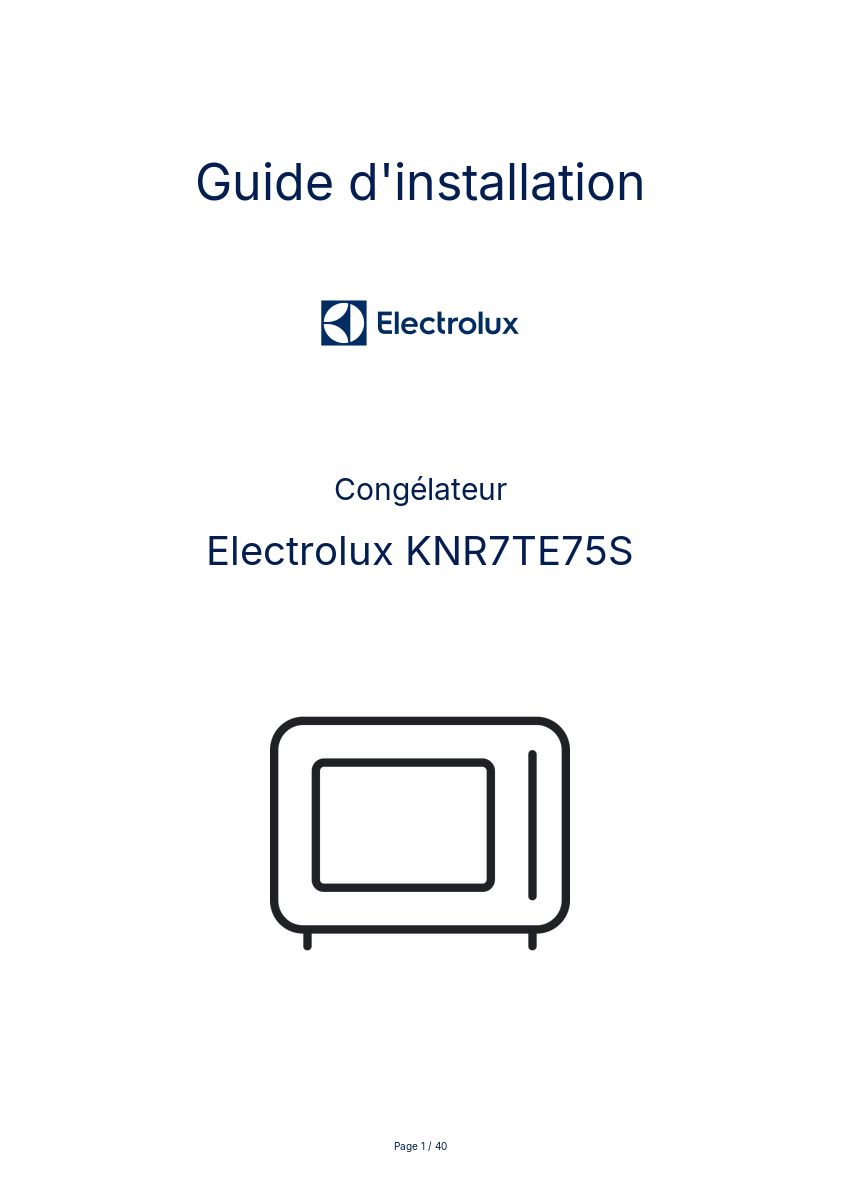 Image de la première page du manuel de l'appareil KNR7TE75S