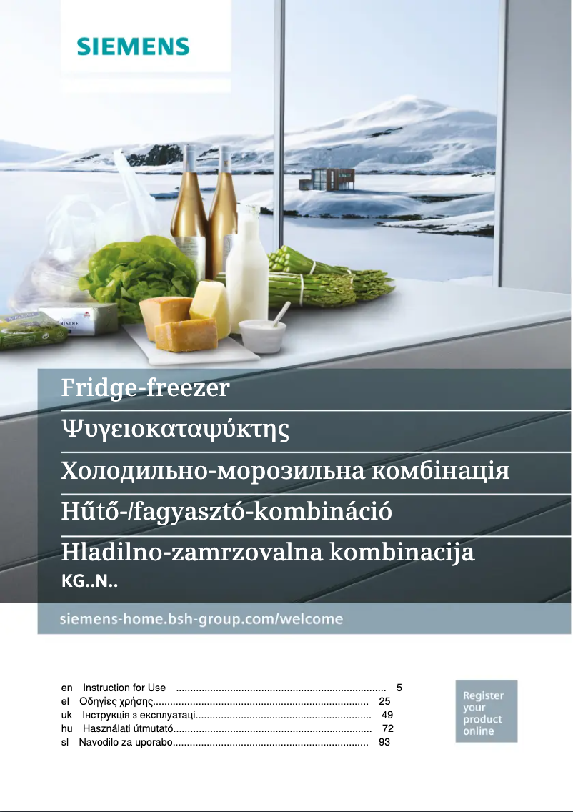 Page n°1 - Manuel utilisateur Siemens KG36NVI45