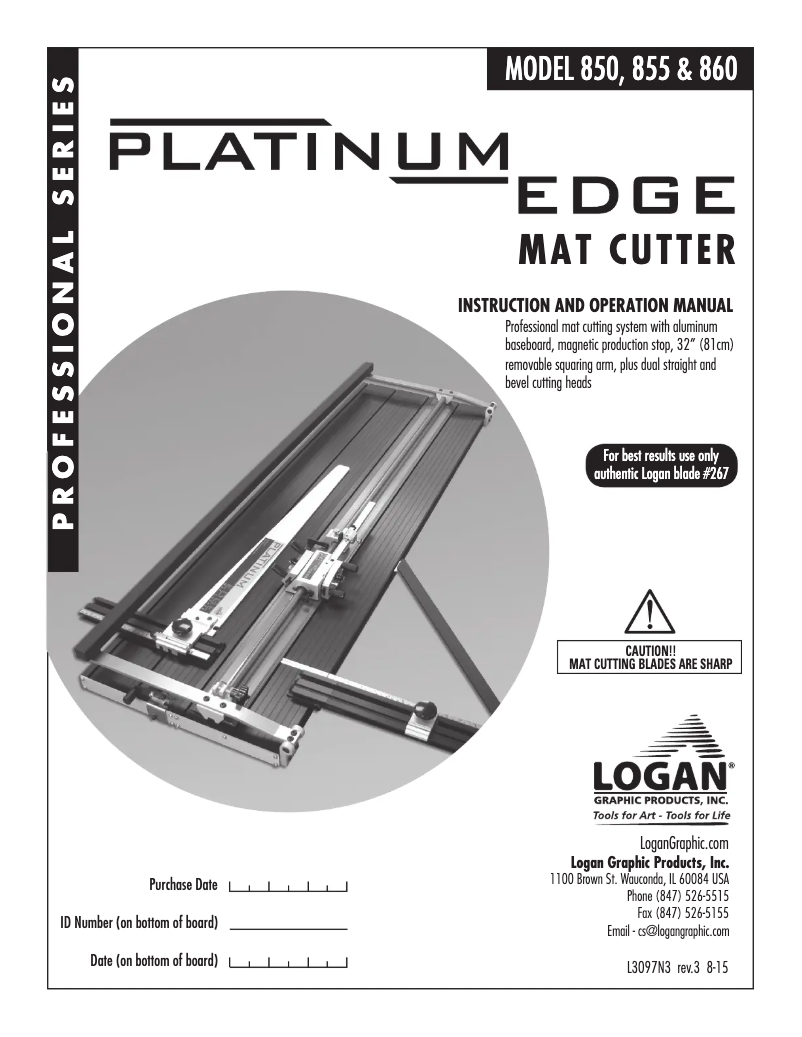 Image de la première page du manuel de l'appareil Platinum Edge 855