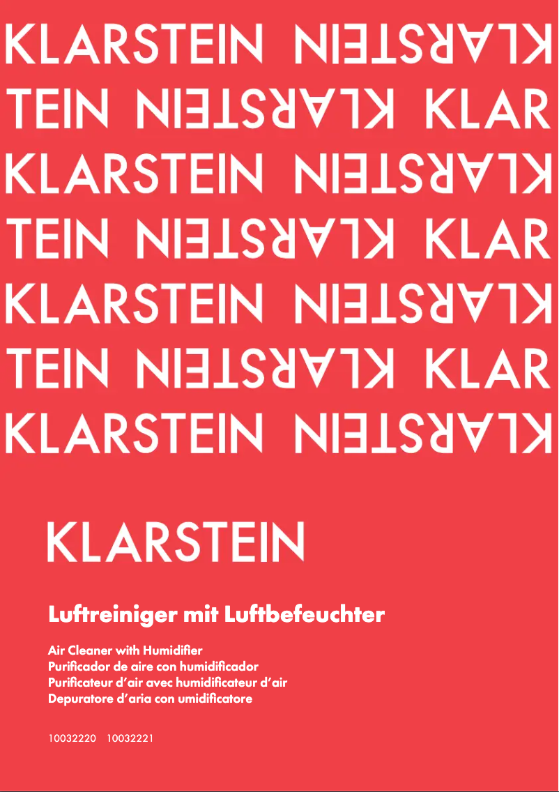 Page n°1 - Manuel utilisateur Klarstein 10032221