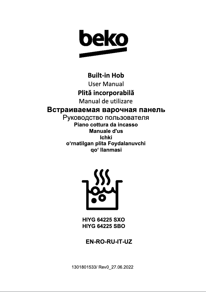 Page 1 de la notice Manuel utilisateur Beko HIYG 64225 SBO