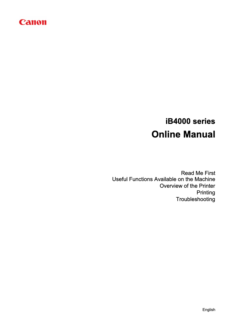 Page 1 de la notice Manuel utilisateur Canon MAXIFY iB4020