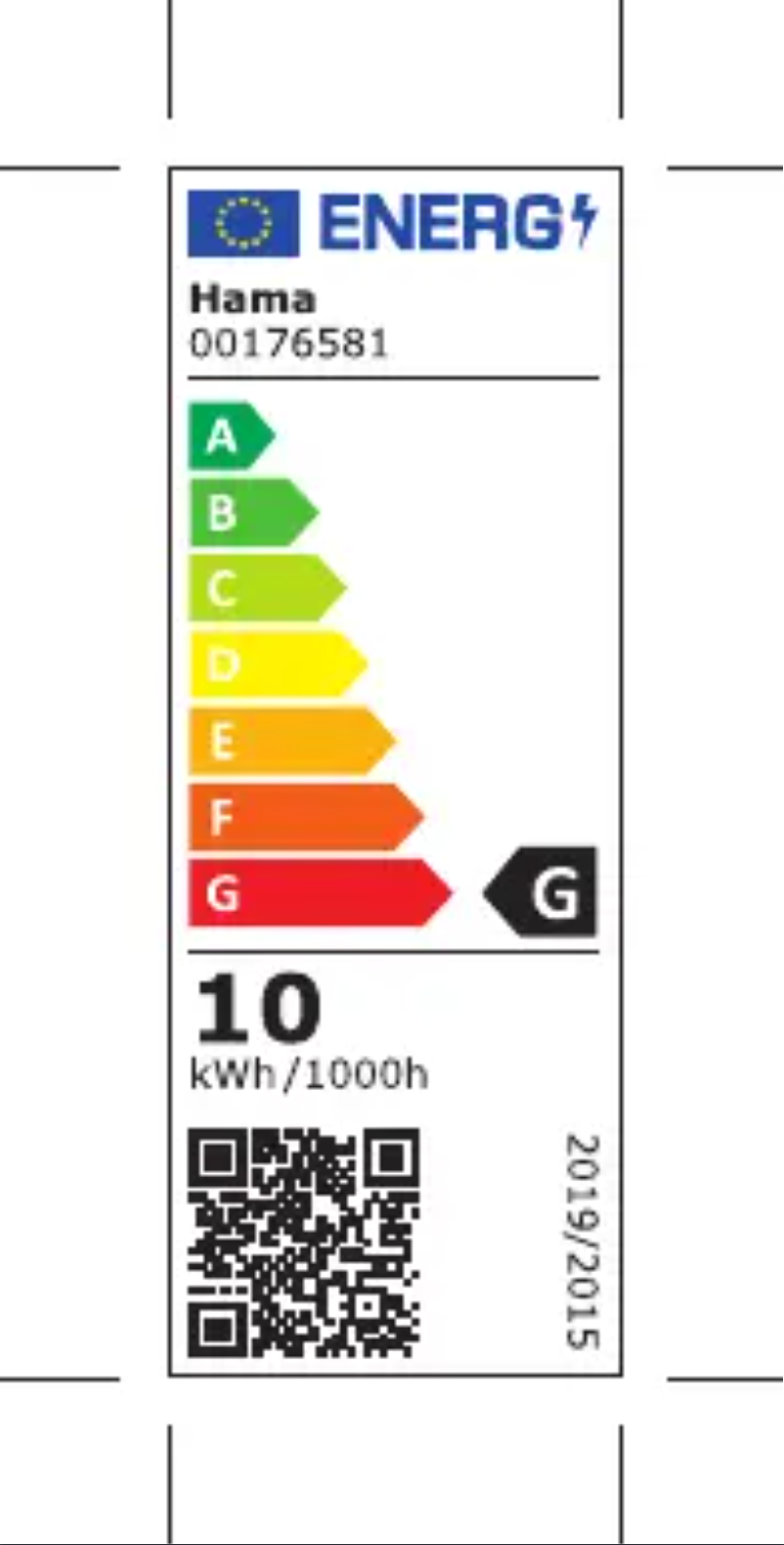 Página 1 del manual Etiqueta energética Hama 00176581