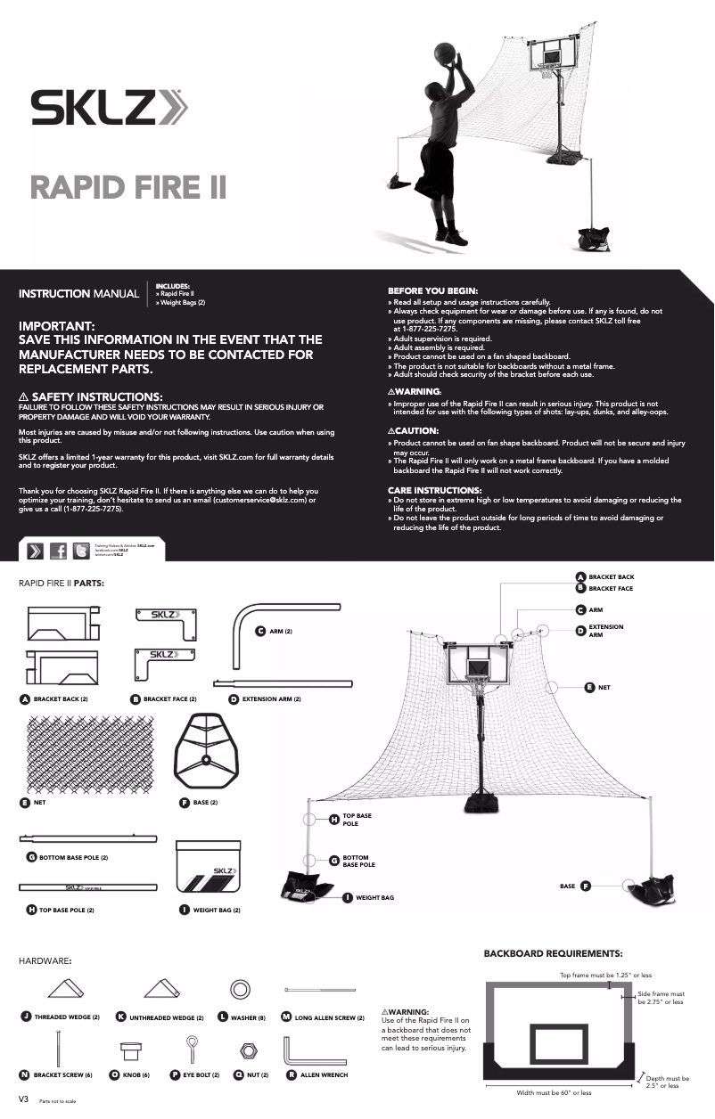 Page 1 de la notice Manuel utilisateur SKLZ BBRFSR-001