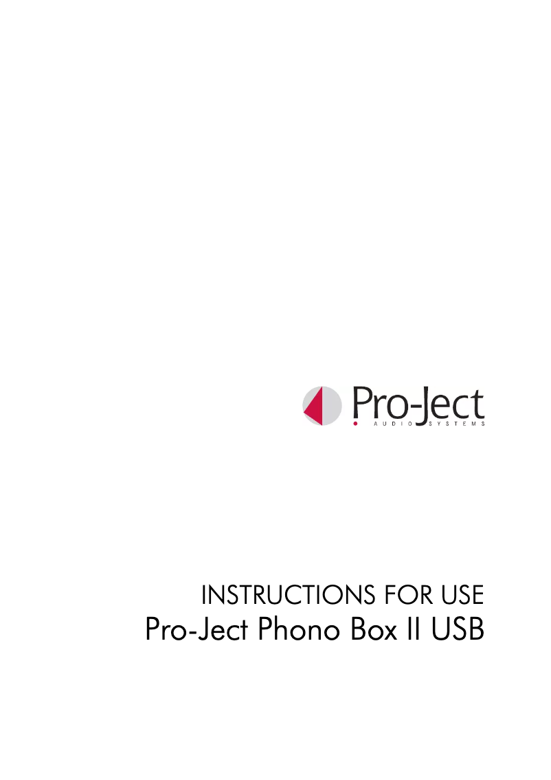 Página 1 del manual Manual de usuario Pro-Ject Phono Box II USB
