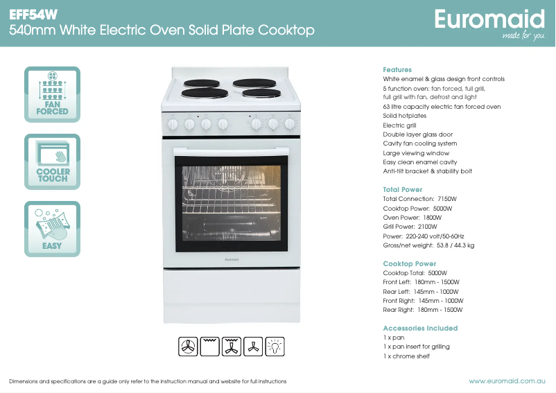 Image de la première page du manuel de l'appareil EFF54W