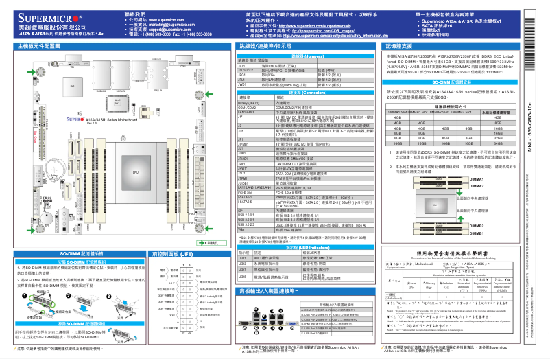 Page 1 de la notice Guide de démarrage rapide Supermicro A1SAi-2750F