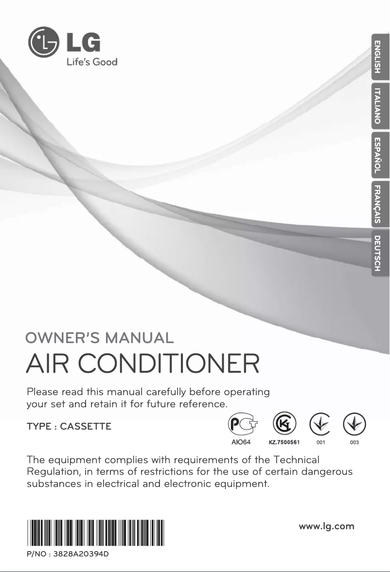 Page 1 de la notice Manuel utilisateur LG AMNH126TCC0